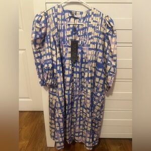 HUNTER BELL JENKINS DRESS - BLUE COBBLESTONE